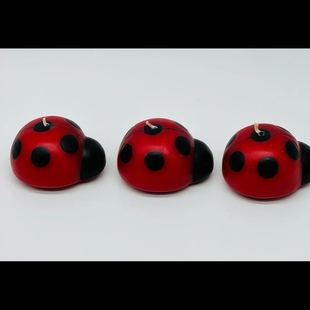 Ladybug floating candles never burned set of 3